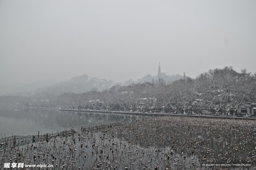 西湖雪景