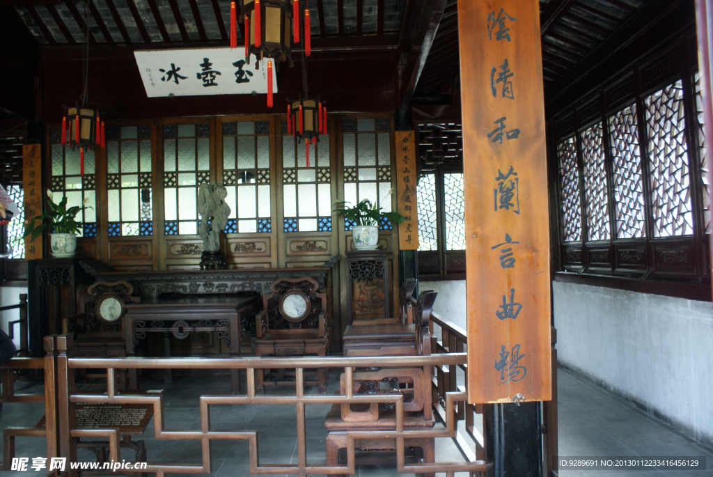 苏州园林古建内景
