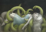 绘画美少女和蛇