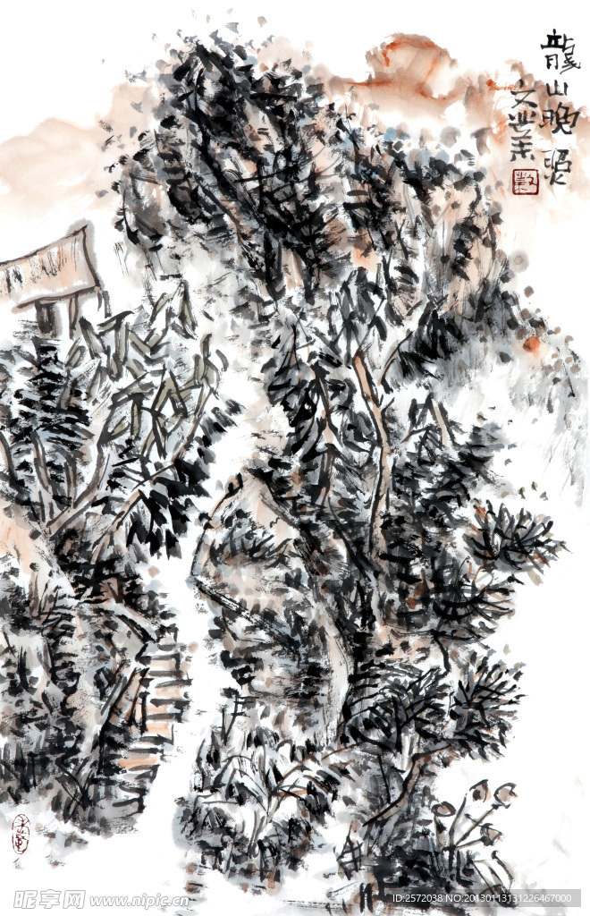 龙山晚照