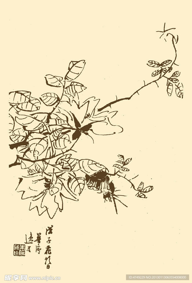 芥子园画谱 花卉