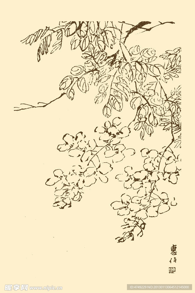 芥子园画谱 桃花