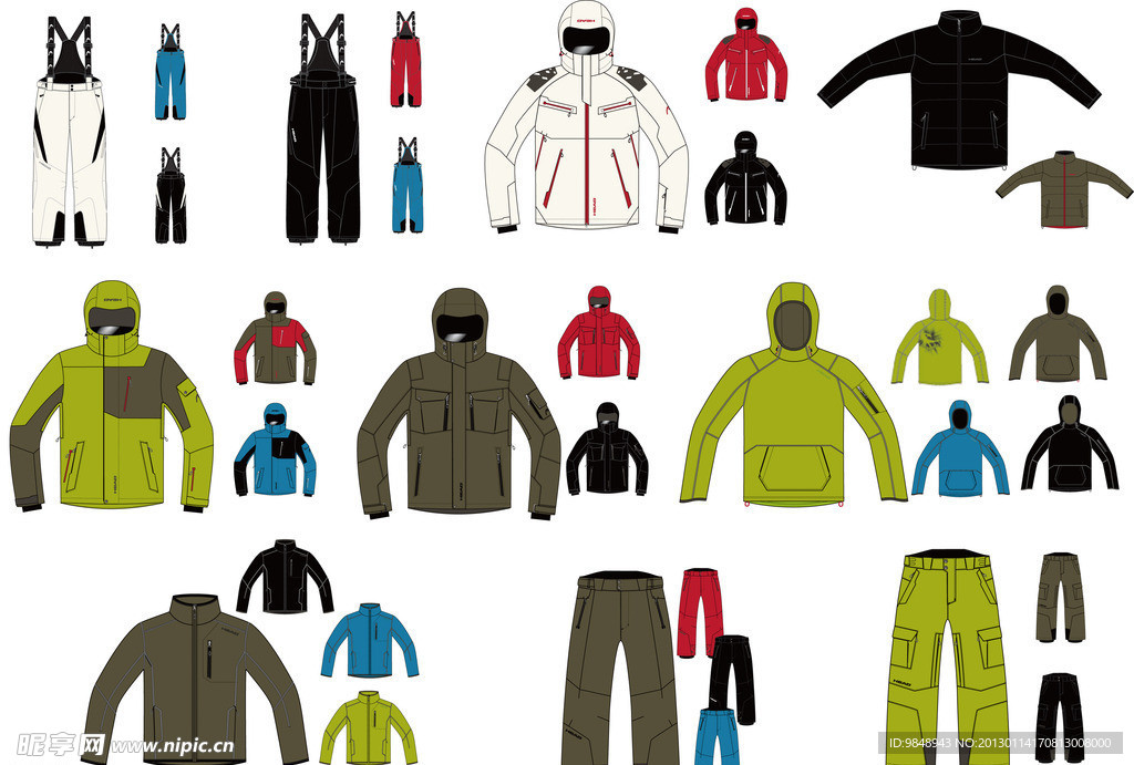 服装设计图之滑雪服
