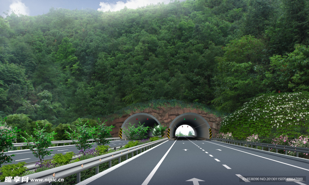 高速路隧道进口效果图