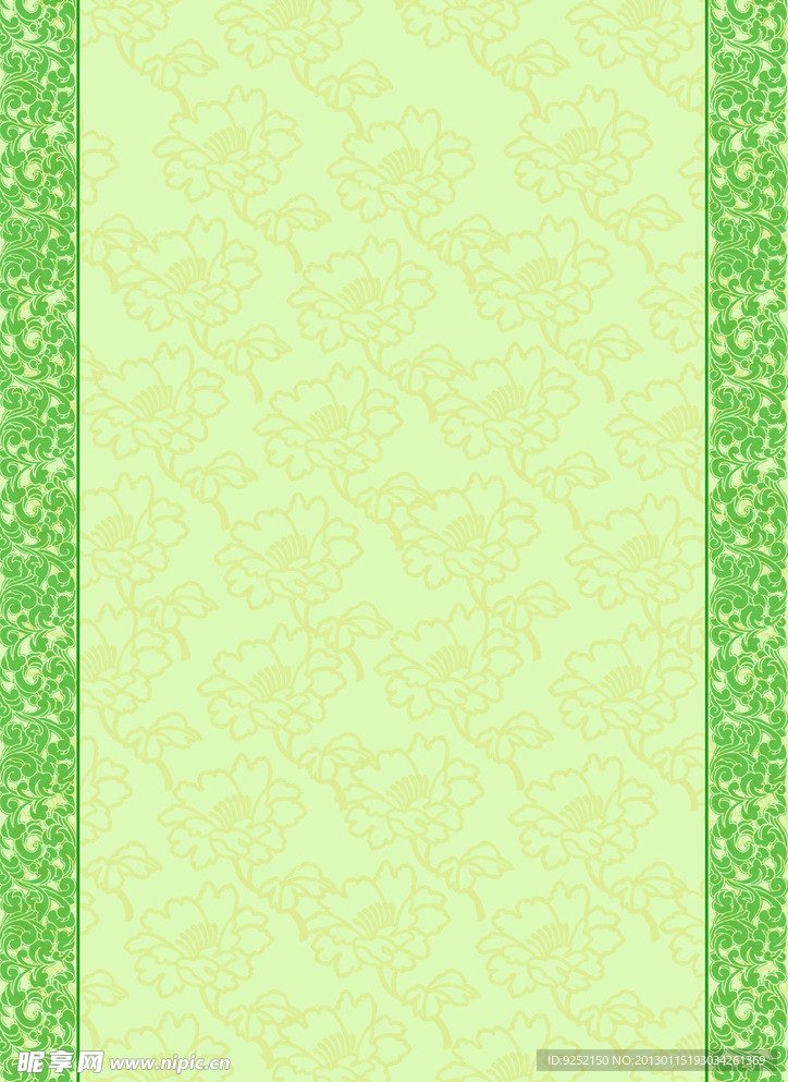 绿色花纹背景图