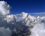 空中俯视地面云朵天空视频素材