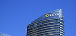 城市蓝色高层建筑