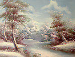 雪地 油画