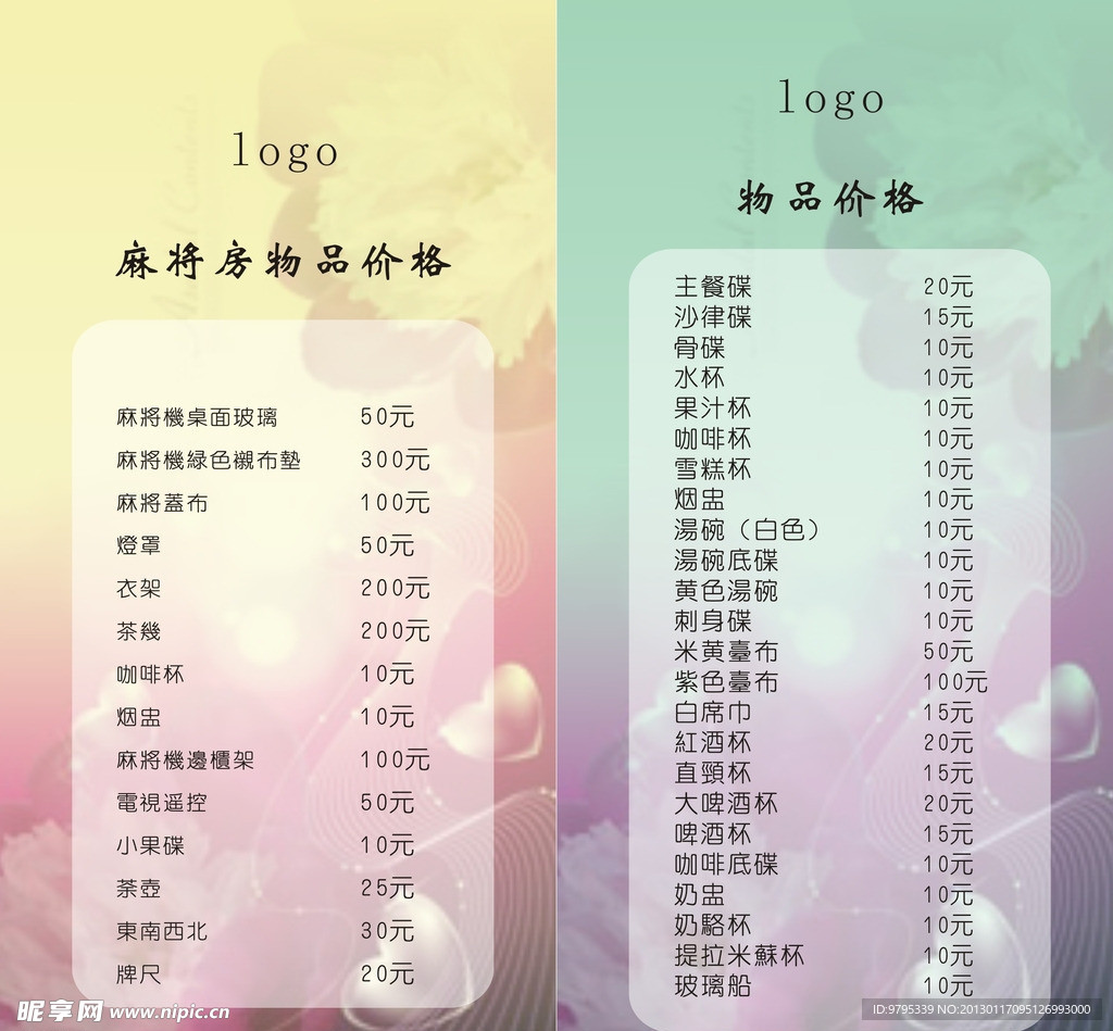 物品价格