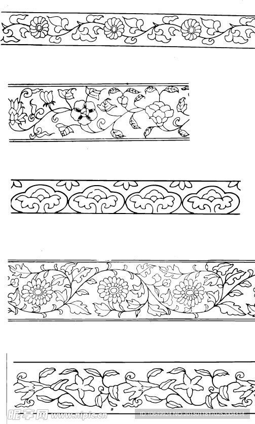 植物 花纹 花边 古典边纹