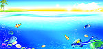 夏天大海潜水与热带鱼