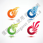 圆形飞花设计logo