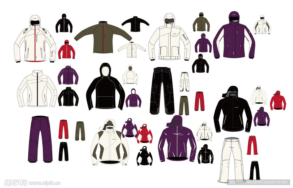 服装设计图之滑雪服系列