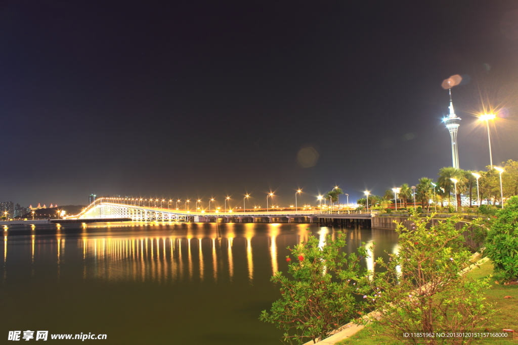 澳门嘉乐庇总督大桥夜景