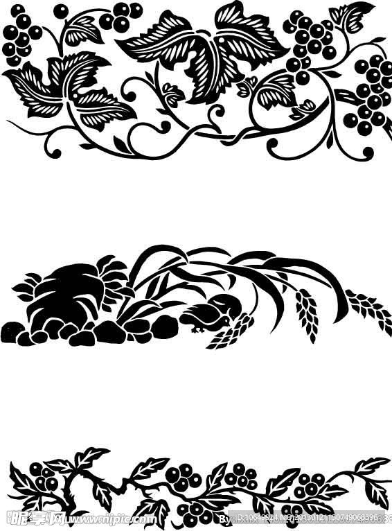 植物 瓜果纹 樱桃 小鸡 小鸟 水果纹