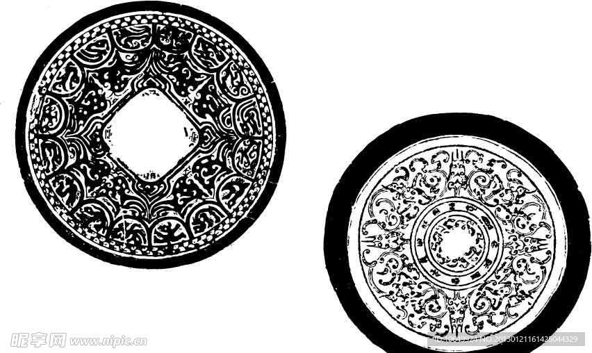 铜镜纹 古典花纹 花边