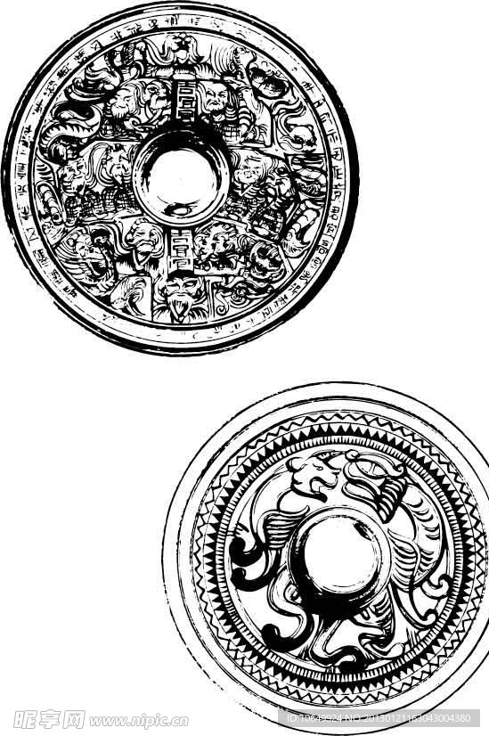 铜镜纹 古典花纹 花边