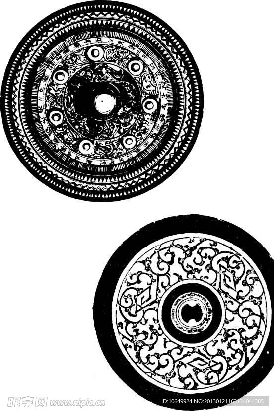 铜镜纹 古典花纹 花边