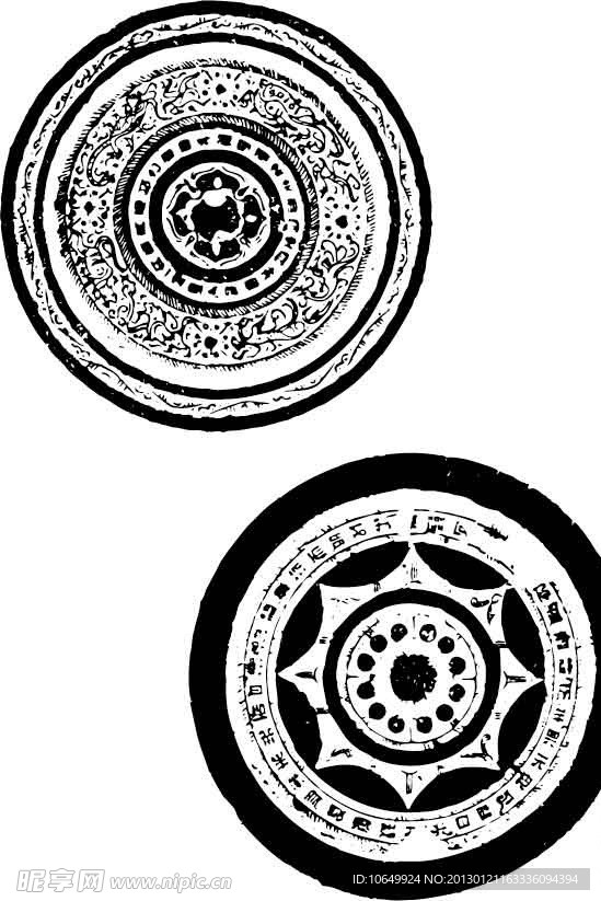 铜镜纹 古典花纹 花边