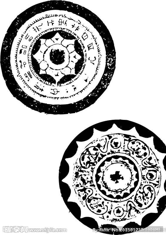 铜镜纹 古典花纹 花边
