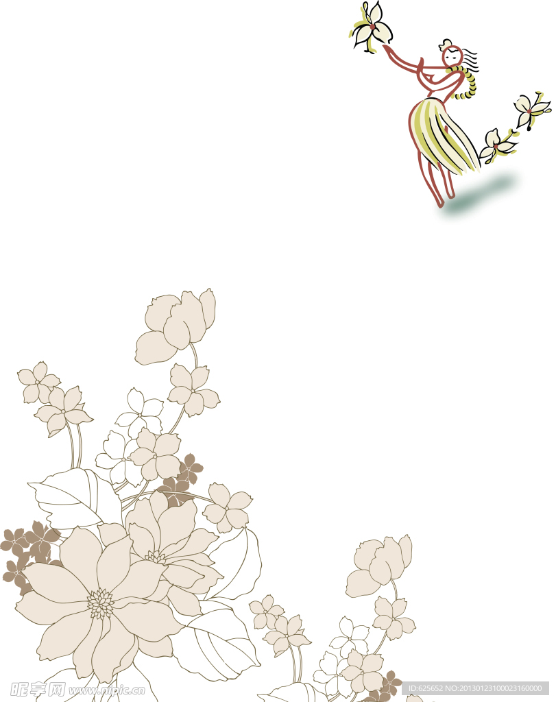 花朵移门