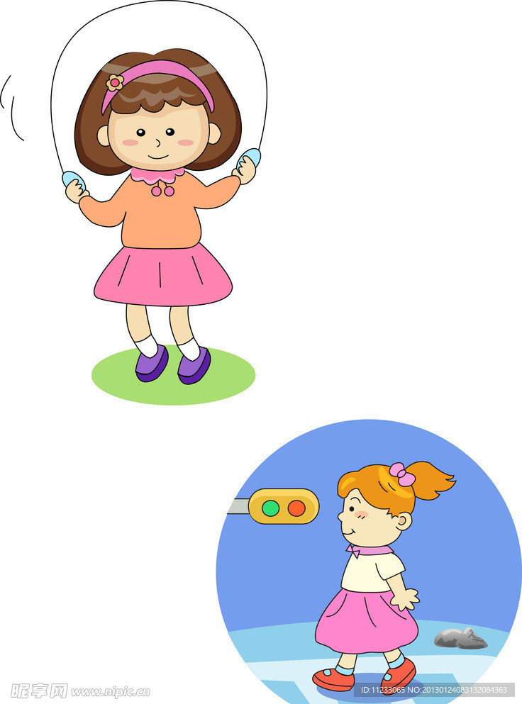 卡通 小女孩