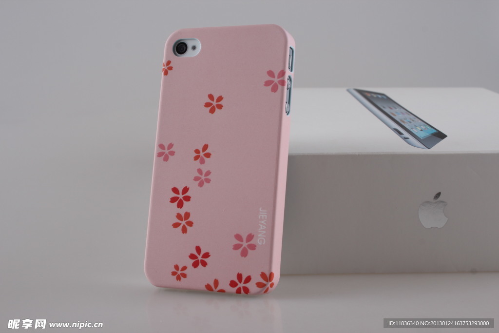可爱小花苹果手机保护壳粉红色