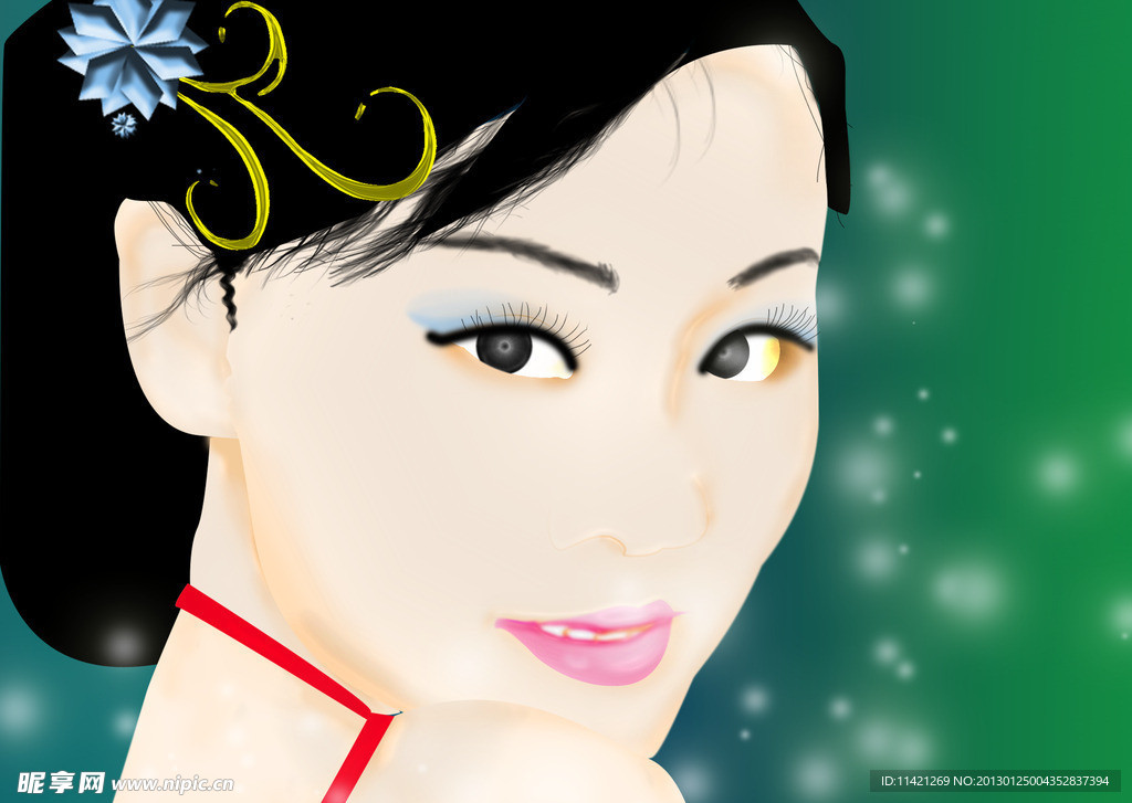 手绘美女