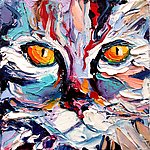 猫头油画装饰画