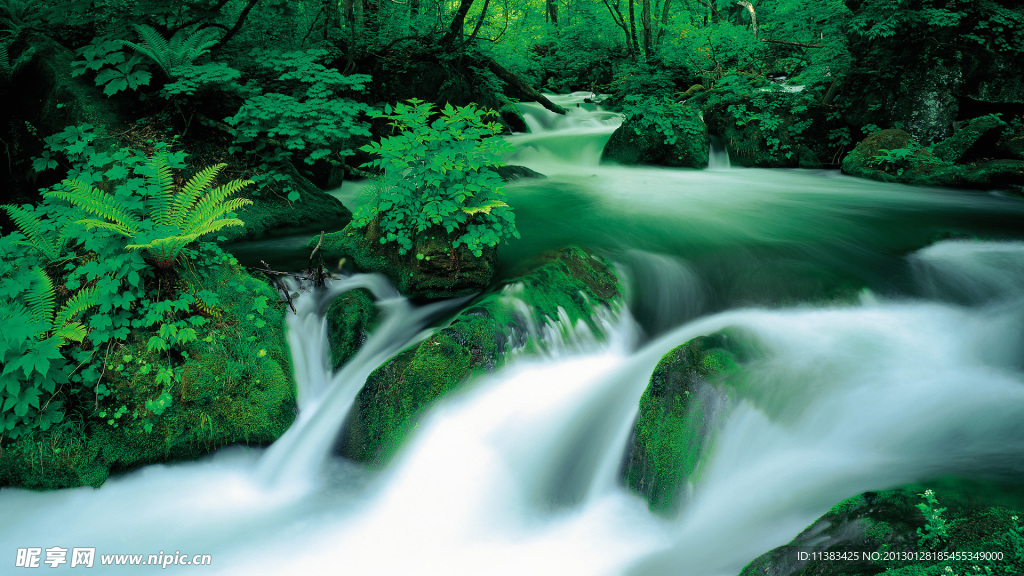 山间溪水桌面背景