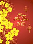 2013春节新年海报 梅花新春背景