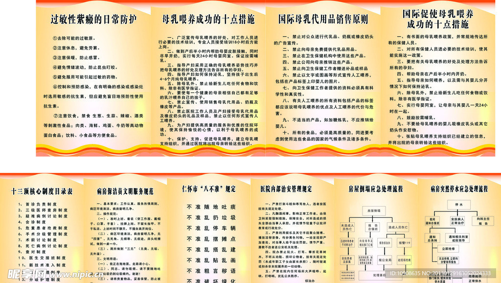 医院卫生院儿科相关制度牌