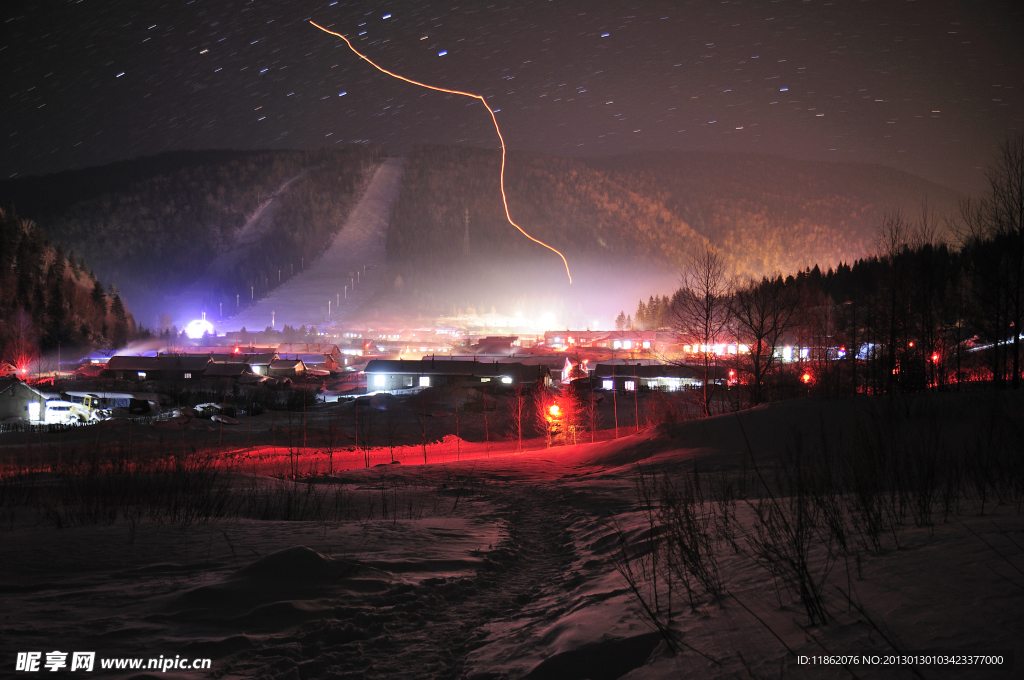 雪乡夜景