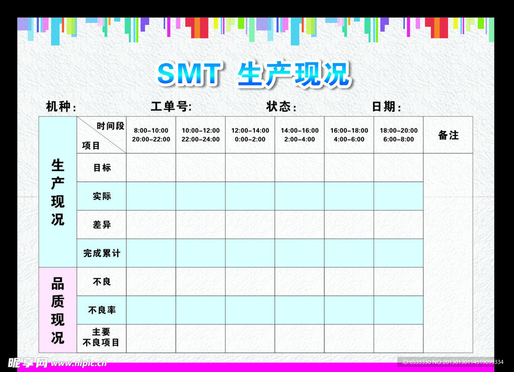 现况板表格