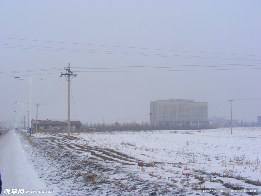 冬雪田园风景摄影图片