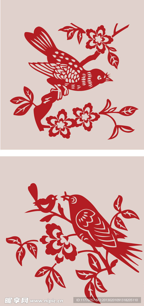 鸟儿 剪纸鸟