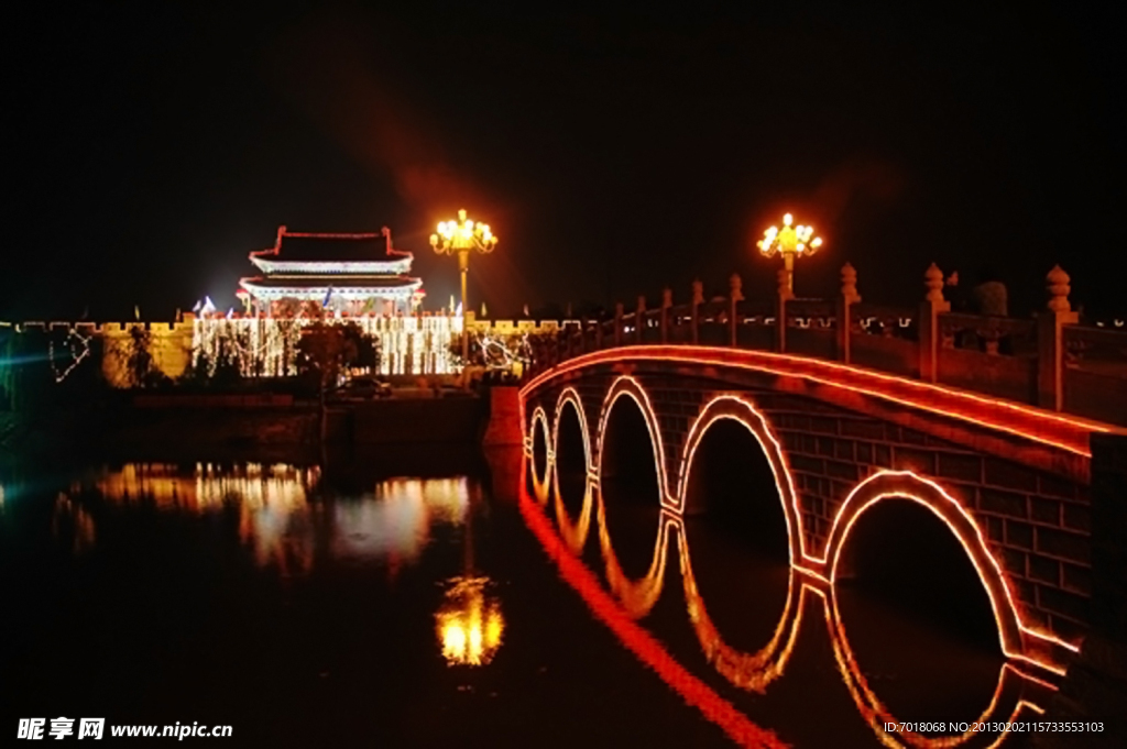 护城河夜景 商丘