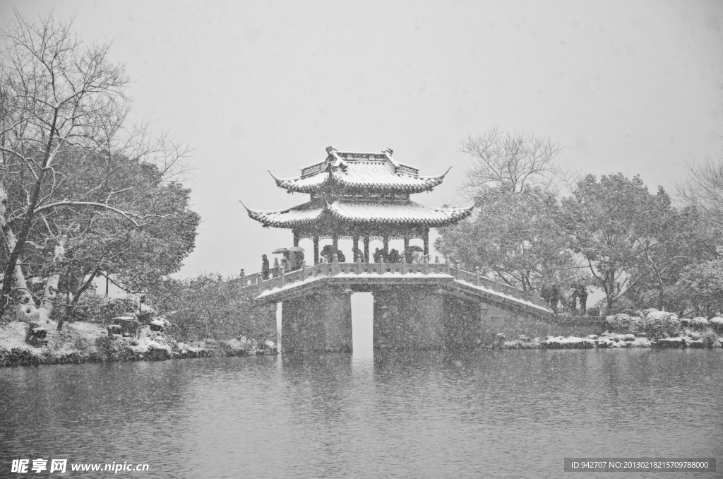 西湖雪景