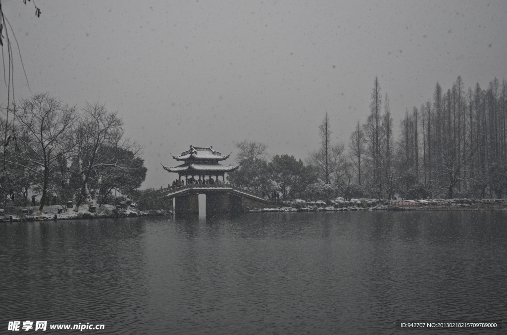 西湖雪景