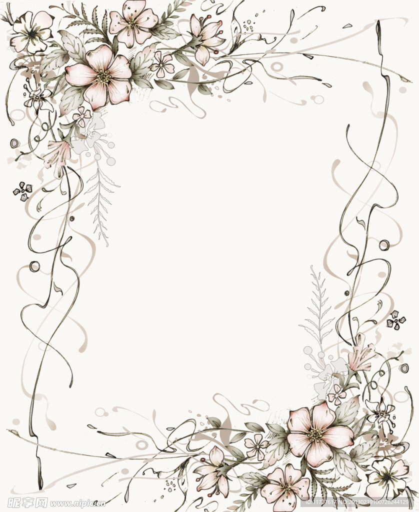 手绘相框花纹