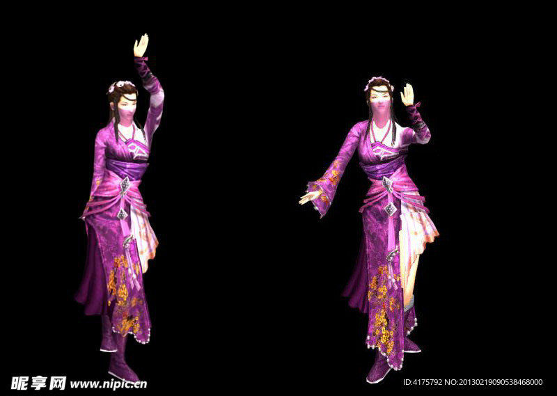 九阴真经女角色带跳舞动画