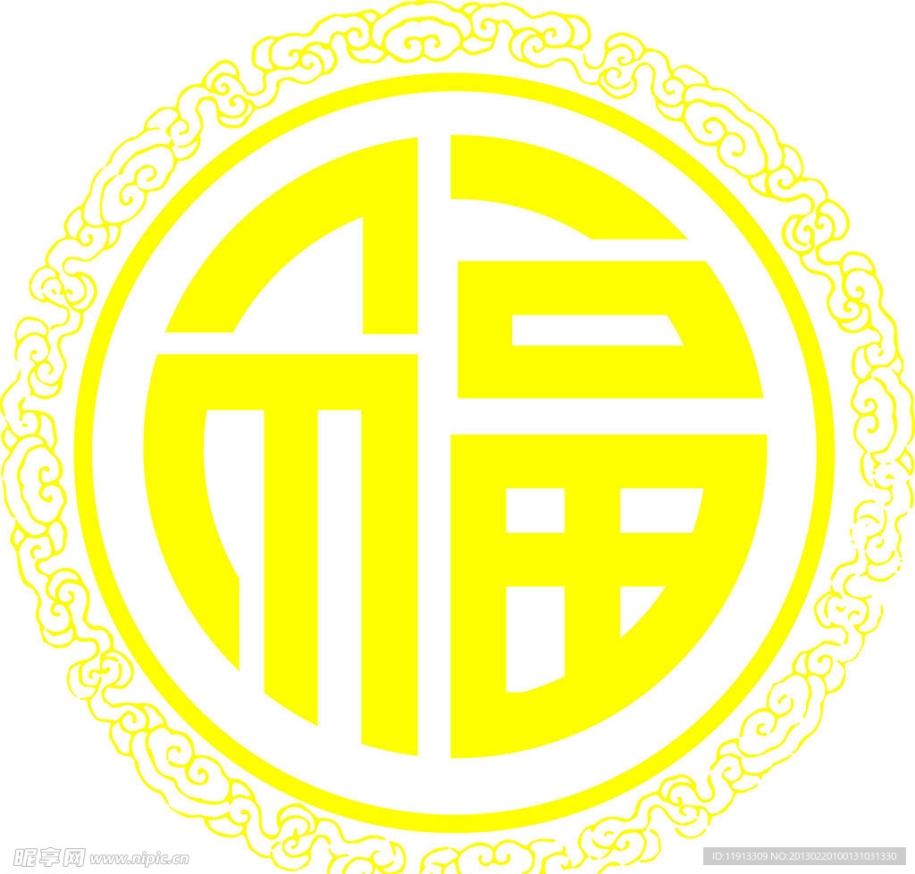 福字 花纹 圆形 环形 底图