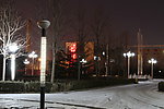 雪后校园夜景