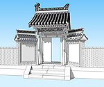 精细垂花门3D模型