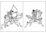 古代武将线描图