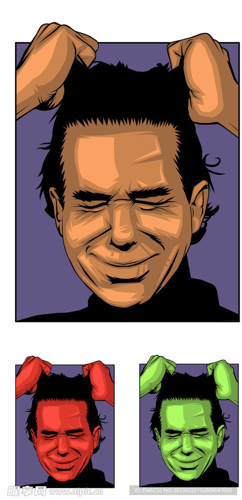 表情痛苦的男人