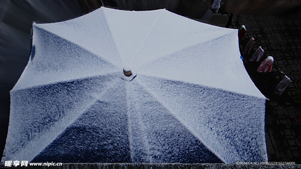 伞棚上的雪