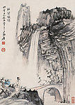 张大千《石梁飞瀑》