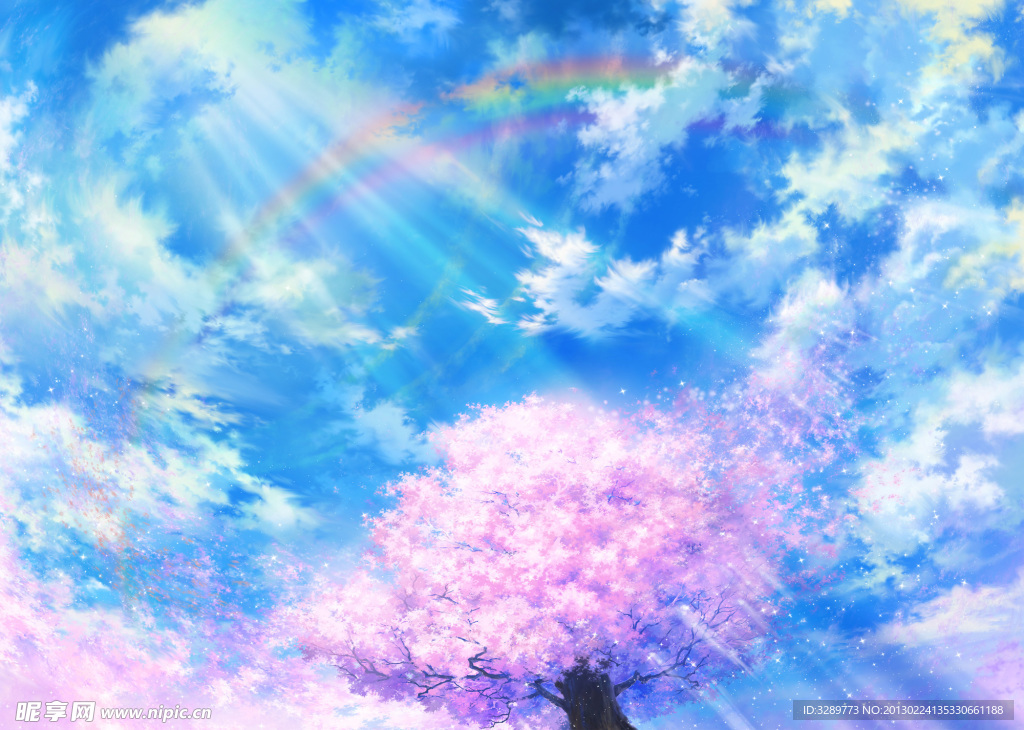 樱花插画桌面