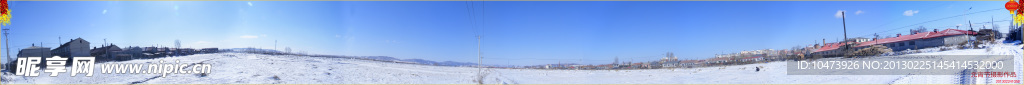 高清东北农村冰雪天风景摄影图片